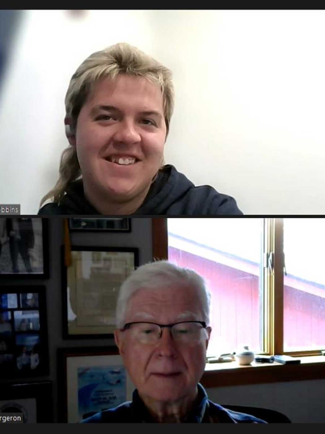 two people talking online via zoom
