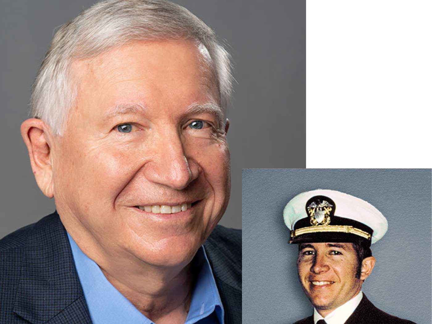 marv-truhe headshot of man in suite alongside headshot of military man