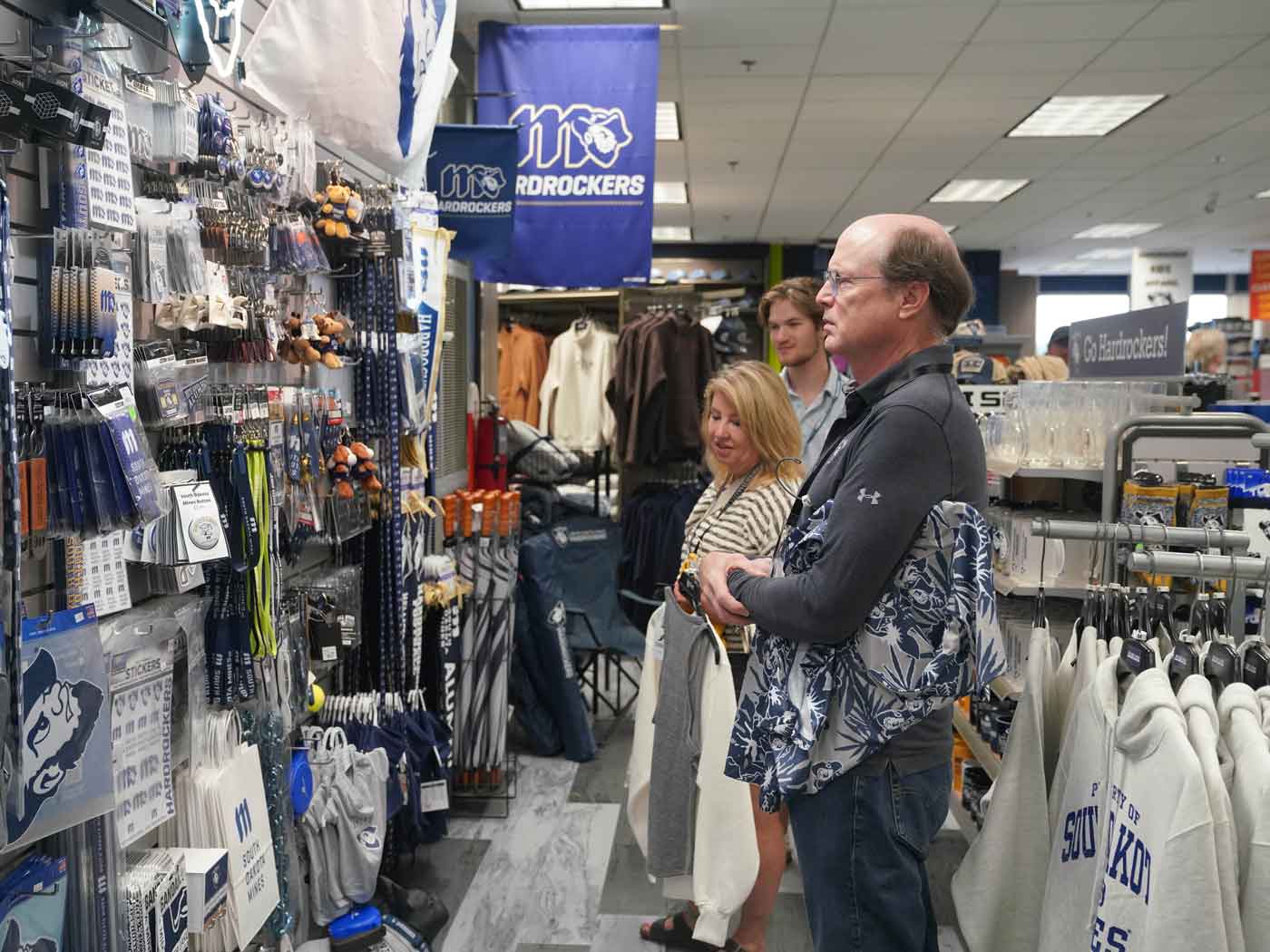 male shopping in the rocker shop bookstore at south dakota mines